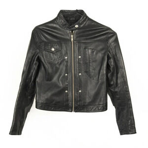 Rare Tough Jeans Japan Black Leather Moto Jacket